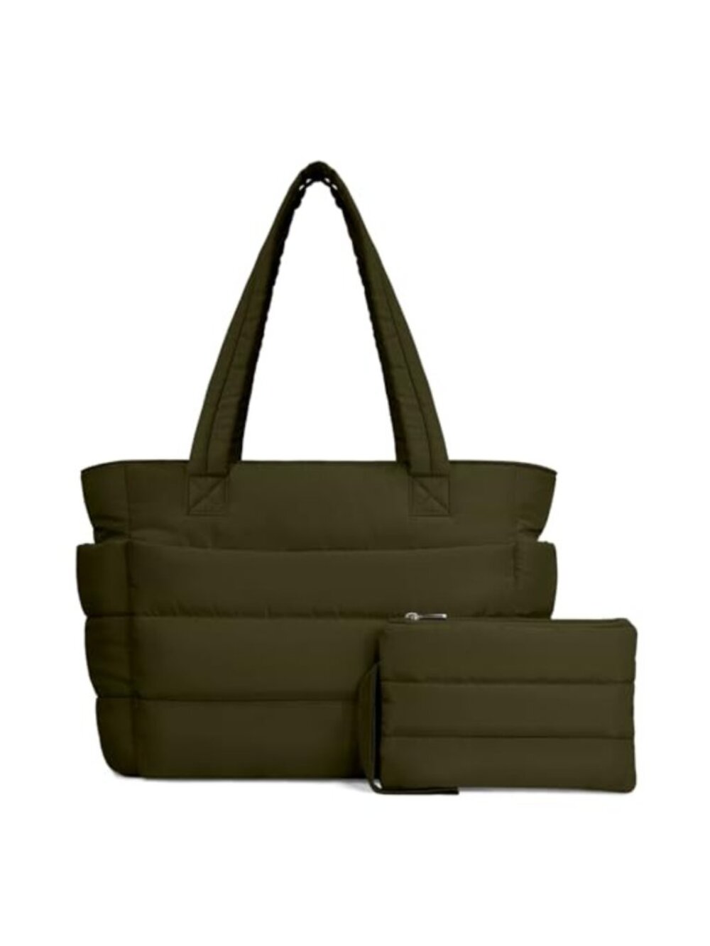 Quilted Puffer Tote Bag for Women, Lightweight Puffy Handbag with Laptop